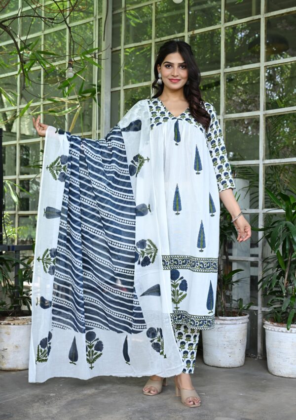 Women's Hand Block Printed Cotton Kurta Set