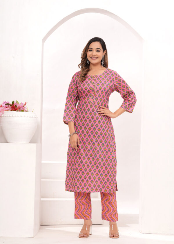 Women Ethnic Motifs Printed Regular Kurta with Trousers & With Dupatta - Image 8